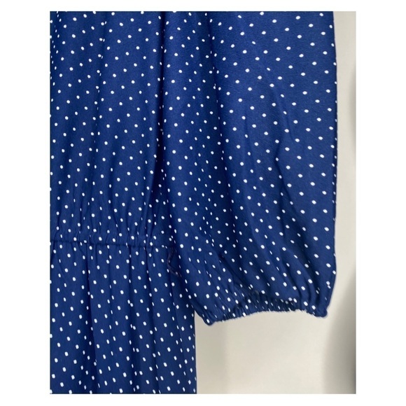 Vintage Lady Carol Petites of New York Polka Dot Navy Dress Sz 14 - Picture 5 of 8